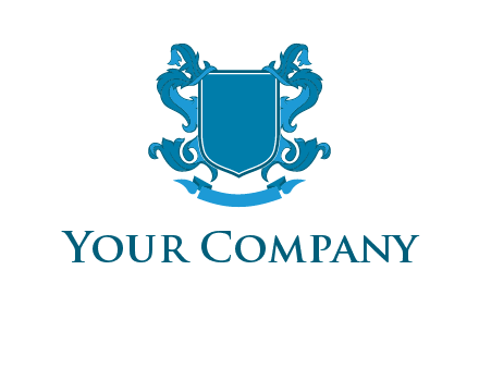 shield with ribbons logo