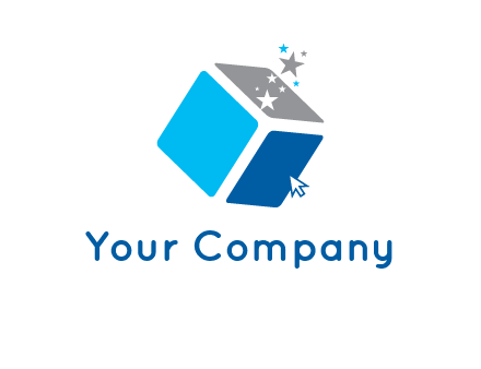 stars with 3D block logo