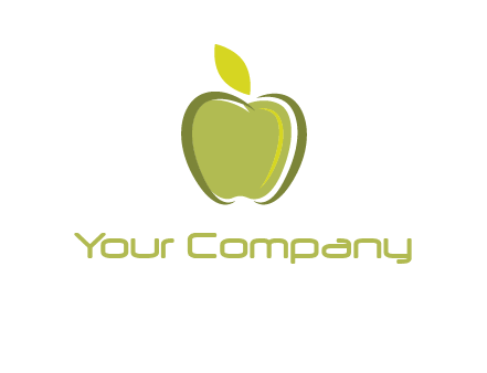 apple with leaf icon