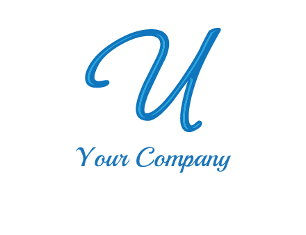 letter U in script font
