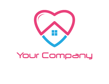 Heart shape with home icon