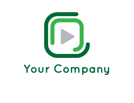 letter O formed inside a play button