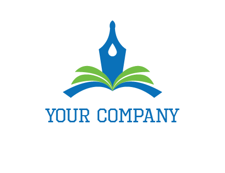 pen nib on horizontal book publishing logo