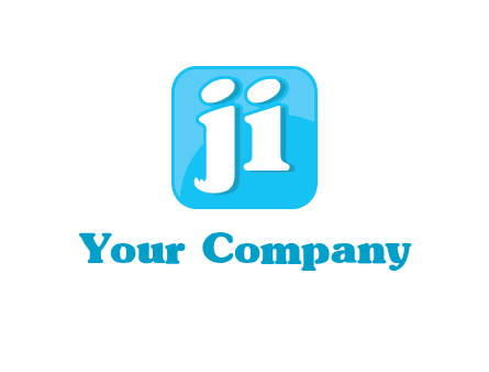 Letters Ji inside rounded square logo