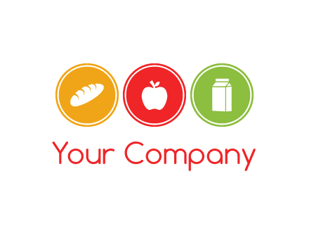 grocery in the centre of circle graphic