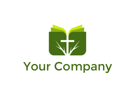 cross and leaves logo