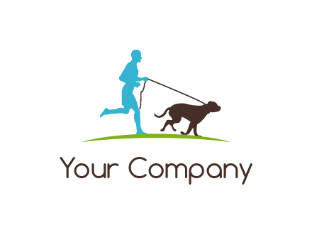 fitness logo of a jogger with dog