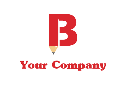 pencil incorporated with letter B logo