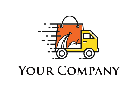 shopping bag on a delivery truck