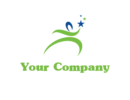 abstract person reach the stars symbol