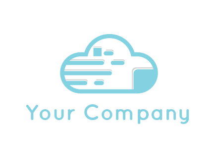 line art cloud with lines and documents