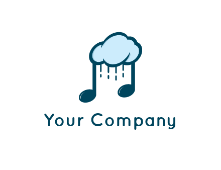 musical note joined with cloud