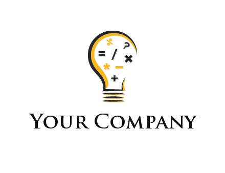 mathematics symbols in bulb