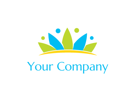 lotus with abstract people symbol