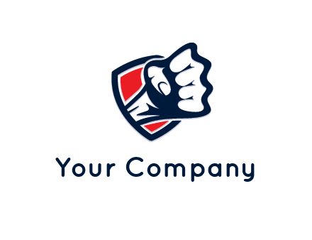 fist coming out of shield