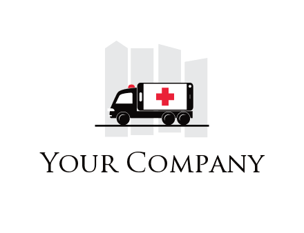 buildings behind ambulance van