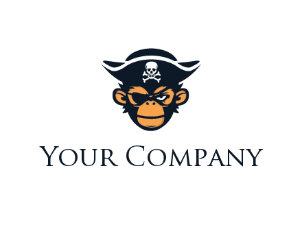 monkey wearing eye patch and pirate hat