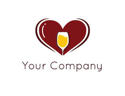 wine glass in heart