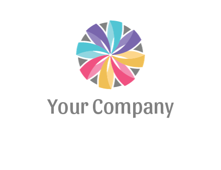 circle behind colorful origami flower