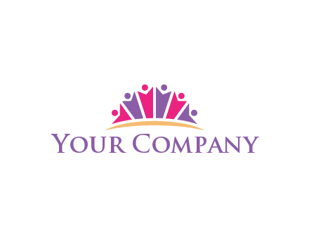 abstract people icon together with swoosh