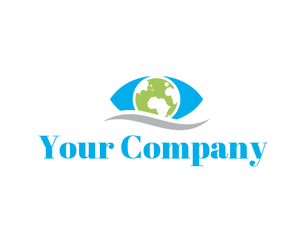 abstract eye with globe and swoosh