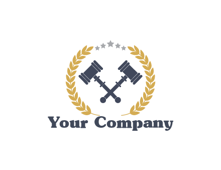 gavels with stars and wreaths