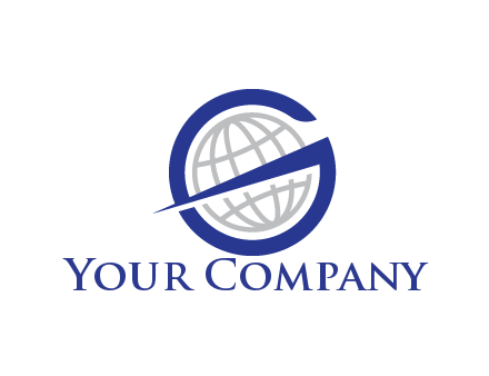 letter G with globe in middle