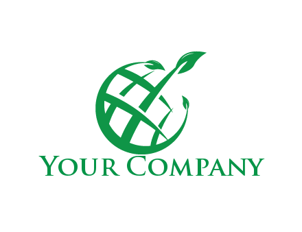 swoosh with leaves forming circle