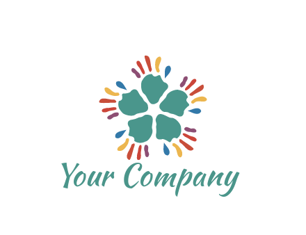 abstract hand rotating forming flower