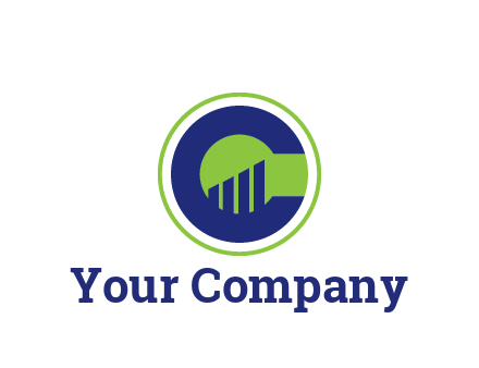 bar graph in letter C in circle