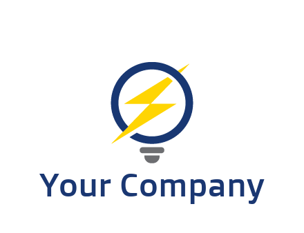 lightning in light bulb energy logo