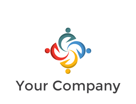 abstract people icon rotating community logo