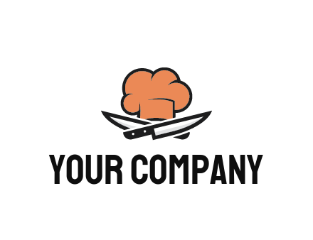 chef hat with knives restaurant logo