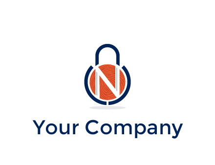 lock with letter N security logo