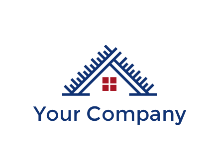 house roof from scale construction logo