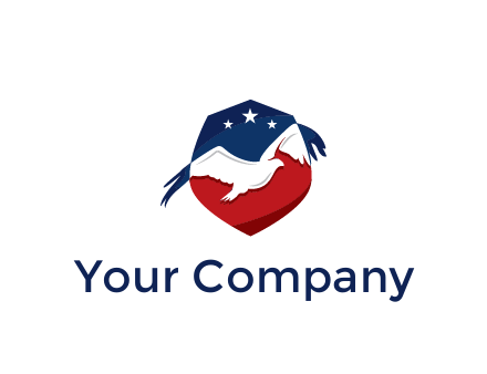 American flag badge with eagle legal logo