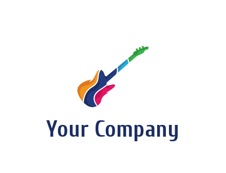colorful guitar music logo
