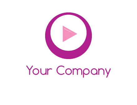 play button inside of a circle logo