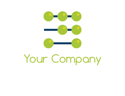 three lines 7 circles with abacus shape icon