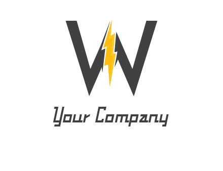 letter w electric bolt icon