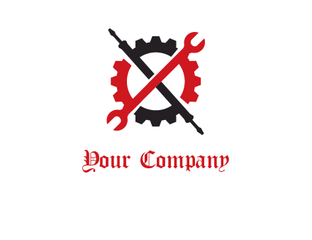 gear and tools letter X logo