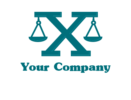 legal scale on letter X logo
