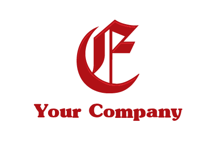 calligraphic letter E with crescent