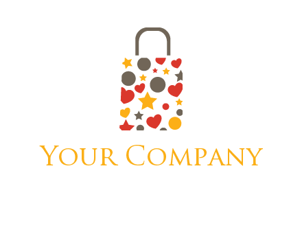 heart and circle shopping bag logo