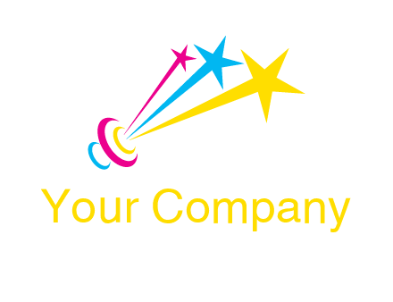 satellite colorful shooting stars printing logo