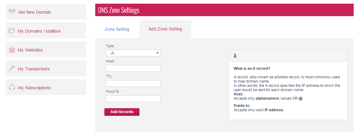 Step 2: After this you need to add CNAME for configuring webmail access.