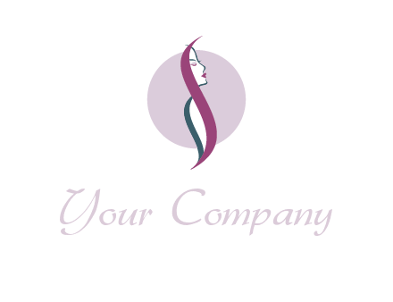 profile woman with hair beauty logo