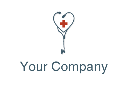 stethoscope with medical cross logo