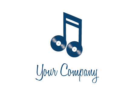music note with vinyls logo