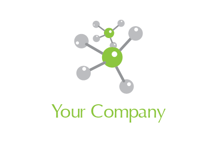 research logo with composition of molecules logo